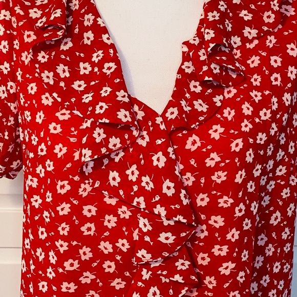 Red Floral Blouse - Picture 2 of 4